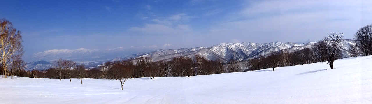 頂上付近のオープン斜面からのパノラマ　(Ikkoさん提供)